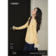 闊色（kuose）黃色針織衫毛衣開(kāi)衫蕾絲衫兩件套裝25初秋季新款女疊穿上衣 黃色針織衫7005 M