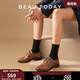 BEAUTODAY真皮樂(lè )福鞋女2026新款春季布洛克德比鞋英倫風(fēng)牛津鞋黑色小皮鞋子 焦糖棕 36