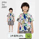 jnby by JNBY江南布衣童裝短袖T恤寬松圓領(lǐng)套頭森林印花夏男女童兒童1P4112370 198/白黃色組合 圖案隨機 140 cm