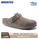 BIRKENSTOCK勃肯德國進(jìn)口男女款絨面革軟底Boston包頭拖鞋 灰色窄版1020526 38