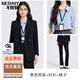 戈賽亞（gesaiya）正式場(chǎng)合新款正裝女套裝大學(xué)生教資面試輕職場(chǎng)穿搭通勤西裝外套女 黑色外套+9113褲+2111藍色襯衣 L
