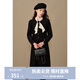 獨束大碼女裝簡(jiǎn)約撞色假兩件連衣裙2024冬季新品通勤氣質(zhì)百搭裙子 赫本黑 XL (尺碼：3)