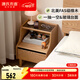 源氏木語(yǔ)實(shí)木床頭柜簡(jiǎn)約臥室床邊柜家用原木風(fēng)玻璃柜橡木儲物柜 【1】(橡木原木色)床頭柜40*35*50cm 組裝