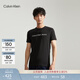 Calvin KleinJeans夏季男女情侶中性休閑年輕多色ck印花修身打底短袖T恤上衣 BEH-太空黑 L （推薦145-160斤）