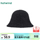 熱風(fēng)（Hotwind）【商場(chǎng)同款】女士盆帽冬季新款肌理絨感雙面戴氣質(zhì)漁夫帽子 01黑色 F