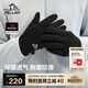 伯希和（Pelliot）戶(hù)外騎行手套男秋冬季抓絨登山御寒保暖五指手套女105431003黑L
