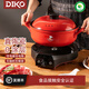 DIKO陶瓷電火鍋分離式砂鍋多功能室內電煮鍋刷肉鍋插電涮火鍋煲仔飯煮粥神器廚房烹飪涮肉分體鍋 3L 紅色（配陶瓷蓋）
