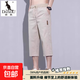 袋鼠七分褲男夏季薄款2026新款運動(dòng)寬松休閑夏天工裝過(guò)膝八分短褲 7601卡其色 YM XL （適合110-130斤）
