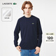 LACOSTE法國鱷魚(yú)男裝25秋冬百搭純色舒適純棉圓領(lǐng)長(cháng)袖正肩T恤|TH7307 166/藏青色 S 3