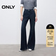 ONLY2025冬季新款做舊水洗低腰寬松微喇褲長(cháng)褲牛仔褲女|125432011 J3G藍黑牛仔 L L標準褲長(cháng)