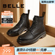 百麗（Belle）復古粗跟馬丁靴男休閑工裝風(fēng)機車(chē)短靴加絨92267DD0 黑色(8孔)-92427 43 (265mm)