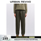 UR秋季新款男裝簡(jiǎn)約休閑松緊腰抽繩純色直筒褲UMB650011 深灰 31