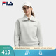 斐樂(lè )FILA半開(kāi)襟男女同款衛衣秋季新款情侶華夫格寬松休閑翻領(lǐng)女上衣 靜雅花灰-MG M 170/92A/M