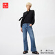 優(yōu)衣庫常規款女裝喇叭牛仔褲/水洗產(chǎn)品482282 66 藍色 28 /160/70A