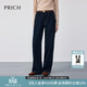 PRICH時(shí)尚復古彎刀牛仔褲春季休閑個(gè)性闊腿顯瘦長(cháng)褲女 57深靛藍色 S 160