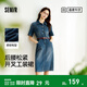森馬（Semir）森柔牛仔|商場(chǎng)同款牛仔連衣裙女腰帶2025夏季新款開(kāi)叉工裝裙 牛仔黃泥染80325 M