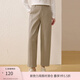 纖莉秀【慵懶潮流百搭褲子】大碼女裝時(shí)尚顯瘦褲子胖mm2026春新款0692 灰卡其 XL