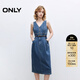 ONLY2025秋季新款氣質(zhì)淑女V領(lǐng)中長(cháng)裙無(wú)袖牛仔連衣裙女|125142034 J33 復古350牛仔洗水 M