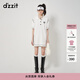 DZZIT地素針織連衣裙春秋季復古運動(dòng)老錢(qián)風(fēng)女設計感 白色 S