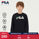 FILA【抗菌功能】斐樂(lè )兒童童裝年冬季新款男女童加絨保暖衛衣 山丘綠-KK 160