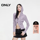 ONLY 2025夏季通勤做舊雙頭拉鏈連帽條紋針織衫女|12533B019