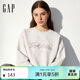 蓋璞（GAP）女裝2026春季新款logo膠印植絨寬松長(cháng)袖衛衣休閑上衣859228