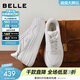 百麗（Belle）沈月同款步步糕厚底小白鞋女26新款商場(chǎng)增高休閑板鞋E7J1DAM6預售 米白色-絨里（6CM跟高）【沈月同款】 38