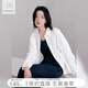 對白（DUIBAI）【杜鵑同款】簡(jiǎn)約松弛感白襯衫女2026春新款寬松休閑粉色上衣 梔子白 XL