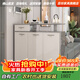 蕊坊雙面鞋柜玄關(guān)柜一體烤漆客廳沙發(fā)擋柜隔斷家用有門(mén)帶抽屜輕奢鞋柜 奶油白｜啞光烤漆｜左款雙面隔斷120cm長(cháng) 框架結構 組裝