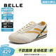 百麗（Belle）學(xué)院風(fēng)德訓鞋女商場(chǎng)同款薄底運動(dòng)網(wǎng)面休閑鞋D8H1DBM5預售 米白色/黃 39 (245mm)