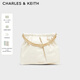 CHARLES&KEITH子母鏈條大容量流浪包托特包單肩斜挎包女包禮物CK2-40671449 【L號】Cream奶白色 L