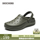 斯凱奇（Skechers）男士休閑洞洞鞋戶(hù)外溯溪鞋舒適透氣涼拖 橄欖綠/OLV 41