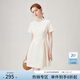 范思藍恩氣質(zhì)通勤短袖收腰連衣裙女短裙2024夏新款法式溫柔18007 米色 M
