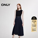 ONLY2025夏季新款時(shí)尚針織牛仔拼接修身長(cháng)裙連衣裙女|125242014 J37 1000洗水藍牛仔 XL