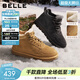 百麗休閑雪地靴男棉鞋厚實(shí)羊毛保暖靴東北靴A1334DD5 駝色 38 (240mm)