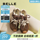 百麗（Belle）董璇同款流心糖阿甘鞋女德訓鞋新款商場(chǎng)運動(dòng)風(fēng)休閑鞋E7H1DCM5 棕色 （4.5CM增高） 37 (235mm)