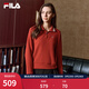 FILA 斐樂(lè )官方女子套頭衛衣2026春新款POLO領(lǐng)時(shí)尚針織新年紅色上衣T恤 節奏紅-PK M 165/84A/M