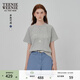 Teenie Weenie小熊女裝衛衣夏季水洗休閑復古時(shí)尚花紗短袖 中灰色 L