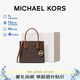MICHAEL KORS禮物輕奢MK女包MERCER手提斜挎風(fēng)琴包中號深棕/橡果棕