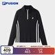 FILA FUSION斐樂(lè )潮牌女子針織長(cháng)袖衫秋時(shí)尚修身半拉鏈長(cháng)T