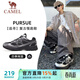 駱駝（CAMEL）追尋復古慢跑步男鞋厚底休閑運動(dòng)鞋子 K14B09L7051 黑/銀灰 42