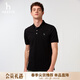 哈吉斯（HAZZYS）男裝 夏款索羅娜男上衣商務(wù)休閑短袖POLO衫男ASTZE0CBX71 黑色BK 2XL （185/104A 52）