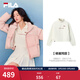 FILA 斐樂(lè )楊冪同款官方女子套頭衛衣冬新款休閑拼色針織長(cháng)袖上衣 云峯白-IV S 160/80A/S