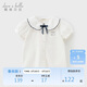 戴維貝拉女童短袖襯衫夏裝中大童學(xué)院風(fēng)襯衣兒童棉上衣