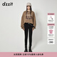 DZZIT地素加絨牛仔高腰打底褲秋冬黑色小腳褲設計女 深灰色（批次二） 常規 S