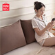 名創(chuàng  )優(yōu)品燈芯絨靠枕靠背護腰靠墊 可拆洗沙發(fā)靠枕床靠枕腰部靠墊立體包邊 咖啡色 60cm*45cm*25cm 含枕芯