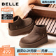 百麗（Belle）復古絨面勃肯鞋女冬季新款商場(chǎng)同款厚底加絨休閑短靴E6F1DDD5 啡色-厚絨 38 (240mm)