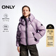 ONLY冬季90白鴨絨寬松落肩立領(lǐng)連帽羽絨服女|124423025 E39 薰衣草灰紫色 XS (155) 76A