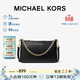 MICHAEL KORS禮物輕奢MK女包JET SET TRAVEL腋下斜挎手拿包中號黑/金色