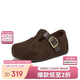 百思圖26春勃肯鞋復古戶(hù)外平底休閑鞋女懶人單鞋B9539AM6 咖色 37
